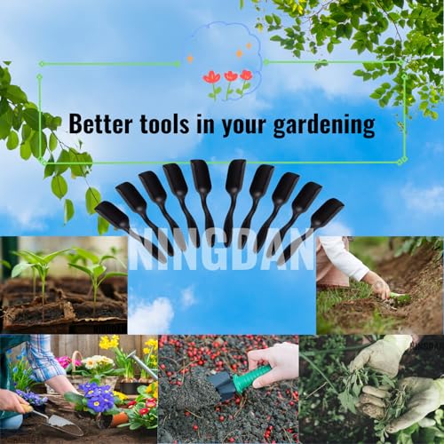 10Pcs NINGDAN Mini Shovel,Plastic Mini Gardening Shovel Spoons Soil Scoops,Cultivation Digging Transplanting Tools for Succulents Potted Flowers,Milk Powder/Coffee Beans Scoops (All Black) - color: All black