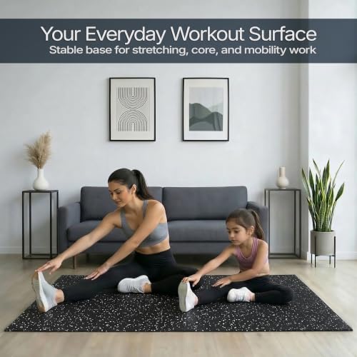 Flooring Inc's 1/4" Thick Tough Rubber Flooring Roll | Flexible Recycled Rubber Floor Mats for Home Gym | Heavy Duty Rubber Mat for Home Gyms, Sheds, Horse Stall Mat or Trailer - color: Tan, size: 5 - 4' x 10' Mats