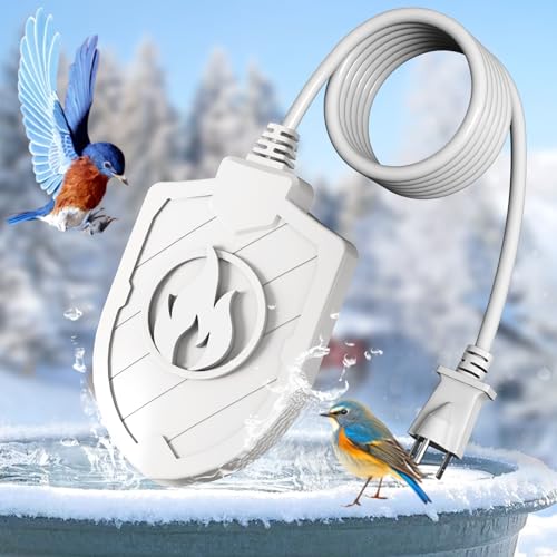 100W Bird Bath Heater, Birdbath Heaters for Outdoor Bird Bath Water Heater in Winter Submersible Thermostat Control, Heated Bird Bath Deicer for Outside Bird Chicken Poultry Livestock (White) - color: White