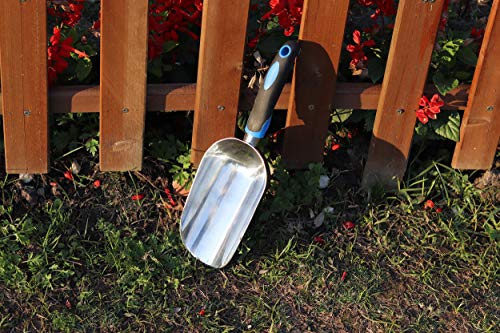 Sinoer Large Aluminum Comfort Grip Garden Transplant Soil Trowel Scoop | Heavy aluminum garden transplanter scoop with big capacity, anti-bend structure for soil and fertilizer handling