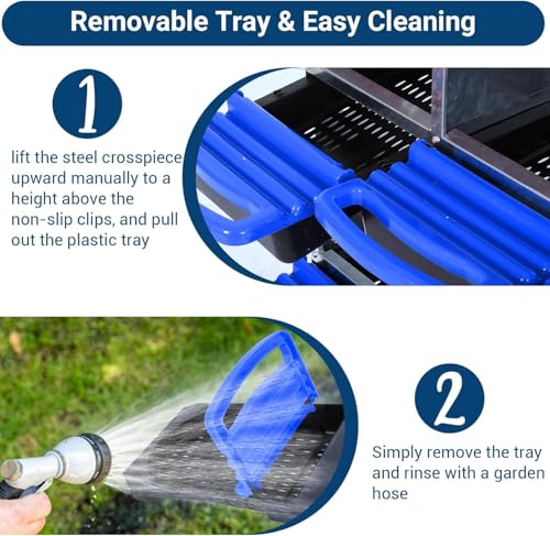 Chicken Nesting Box,Chicken Egg Laying Box with 6 Compartments, Roll Away Eggs Laying Boxes, Nesting Boxes, Indoor & Outdoor Use,Easy Egg Collection, Easy Cleaning - color: Blue, size: 6 holes with legs