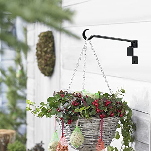 12 inch 2 Pack Swivel Plant Hangers Outdoor Heavy Duty - Black Iron Plant Hanging Hook Bracket for Flowers Baskets Pots Bird Feeder Lanterns Wind Chimes - size: 12 inch -2 Pack