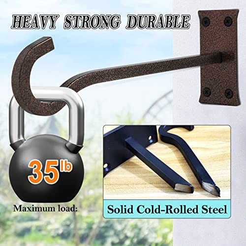 10inch Metal Plant Hangers, Bronze hammertone, Heavy Duty, 2pcs | Rust-proof | Max 35lb Load | Shepherd Hooks | Hanging Bird Feeder, Lantern, Flower Basket, Outdoor Indoor, Screws & Anchors - color: Bronze hammertone, size: 10in Steel Heavy Duty