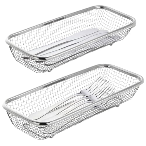 Utensil Drying Rack, 2 Pack Utensils Holder Dishwasher Silverware Basket | Compact Dish Rack, Kitchen Counter Drainer, Chopsticks, Spoons, Forks, Knifes Organizer - size: 2pcs Small