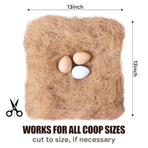 Laying Hen Nesting Pads, Premium Bedding for Chicken Nesting Box, Chicken Coop Accessories, 13x13, 6 Pieces (2 Pack) - size: 6 pieces