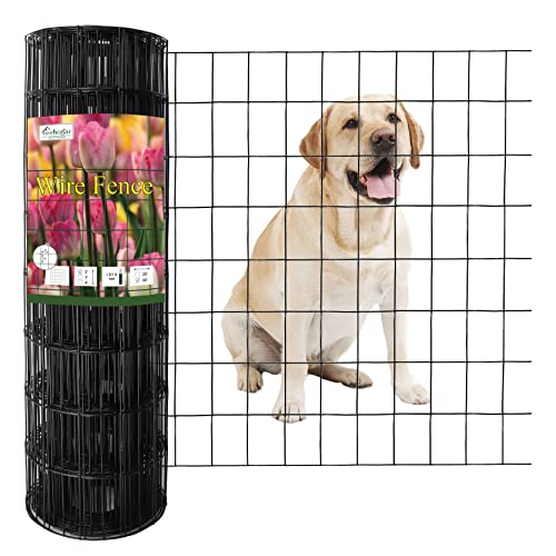 Black PVC Coated Welded Wire Fence 24" x 50' Roll, 2"x3" Mesh, 16 Gauge | Vinyl Coated Garden Fencing, Yard & Pet Barrier, Chicken Wire Fencing, Dog Enclosure Mesh, Vegetable Plant Protector - color: Black, size: 2''x3'' 16GA 24''x50'