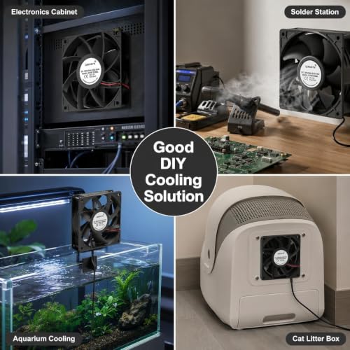 High cfm Computer Fan 120mm x 38mm 110V 220V AC Powered Variable Speed Fan Cooling Components for Receiver Xbox DVR PlayStation Mining Rig Case Server Cabinet Grow Tent GPU Workstations - size: 4.7x4.7x1.5in