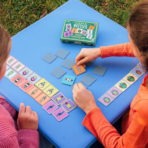 eeBoo Little Beetles Memory & Matching Game, Ages 3+, 1-4 Players | Introduces beetle species & vocabulary. Sharpens recognition, concentration & memory skills. Includes 36 tiles, 18 pairs - style: Beetles