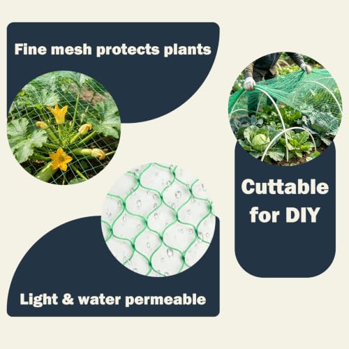 Jollybower Bird Netting for Garden 13x20ft, Plastic Trellis Netting to Protect Vegetable Plants & Fruit Trees, Reusable Garden Net Against Birds, Deer, Squirrels. - size: 13x20FT