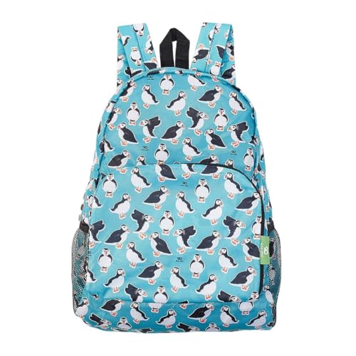 ECO CHIC Hiking Lightweight Packable Backpack - Foldable Daypack for Travel & Hiking & Outdoor Adventures - Waterproof Backpack from Recycled Materials (Puffins Teal) - color: Puffins Teal
