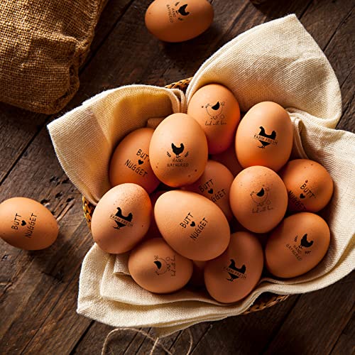 Nuanchu 4 Pcs Egg Stamp Rubber Stamp Wooden Chicken Label,Stylish Style