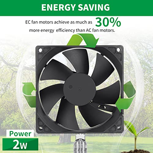 92mm Axial Fan, 110V-240V EC Cooling Fan for Cabinet | Dual Ball Bearing,ideal Ventilation Fan for Computer Case, DVR, AV receiver, PlayStation & Xbox Heat Dissipation - style: 92mm x 25mm