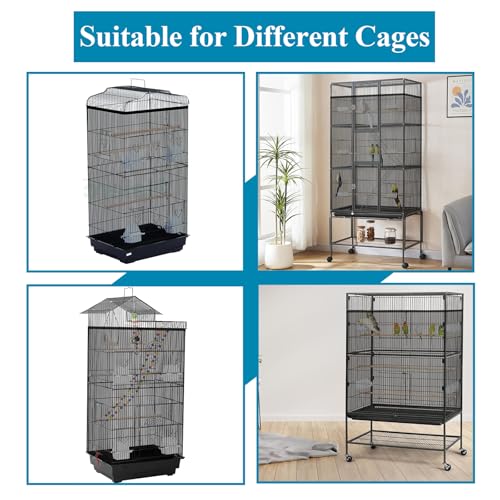 Large Bird Cage Seed Cather,Bird Cage Cover Adjustable Airy Skirt Guard | Birdcage Nylon Mesh Net for Parrot Parakeet Macaw African Round Square Cages Cover (118 * 31.5in/300 * 80cm) (Black) - color: 118*31.5in-black