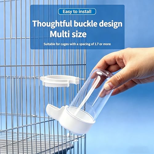 Automatic Bird Water Dispenser Cage Hanging Water Feeder with Anti-Spill Design for Parakeet Canary Small Parrot Lovebirds (2PCS 240ml Water Dispenser) (240ml) - color: 240ml
