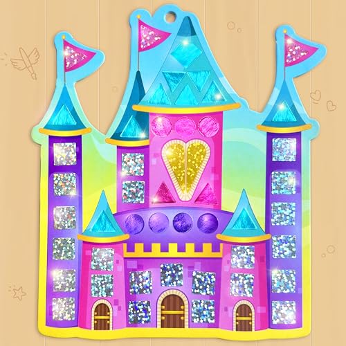 Imagimake Mirror Mosaic - Princess & Unicorn, 10 Templates, 950+ Stickers | Mess-Free Craft Activity, Screen-Free Creative Play, DIY Art Kit for Kids, Birthday Gift for Girls Ages 3,4,5,6,7 Years Old - style: 1. Princess & Unicorn