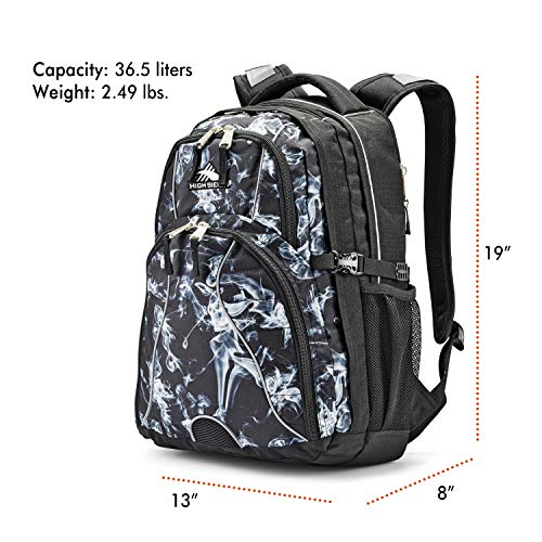 High Sierra Swerve Laptop Backpack, Black Steam/Black, One Size - color: Black Steam/Black