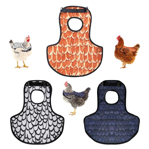 3pcs Chicken Saddle for Hens - Protective Hen Aprons for Poultry with Adjustable Straps, Durable and Comfortable Chicken Costumes for Backyard Birds