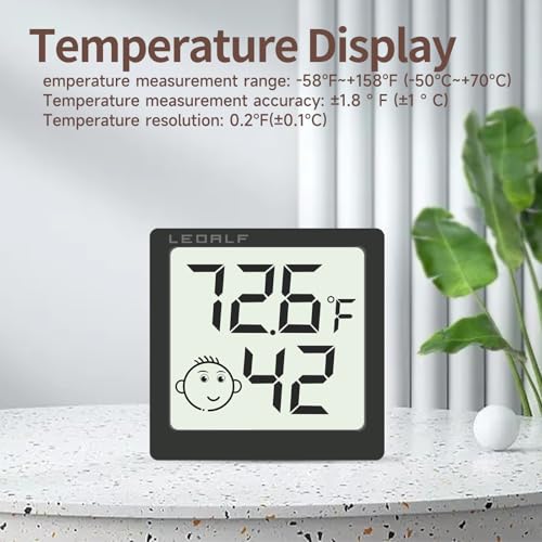 Mini Humidity Meter Hygrometer 6 Pack Room Thermometer Indoor Digital Temperature and Humidity Monitor (Black) - style: Style A-Black-6pcs
