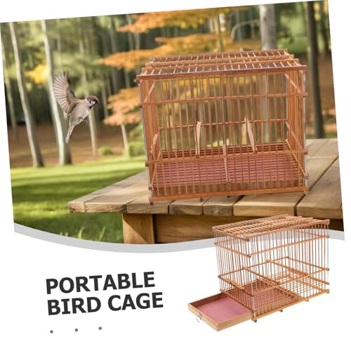Lightweight Bird Cage Portable Woven Bird Carrier for Small Birds Stylish Outdoor Travel Accessory for Parakeets and More Durable Design for Everyday Use