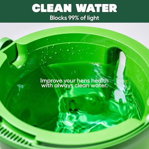Omlet Insulated Chicken Waterer, 3 Gallon | Stay-Clean Automatic Water Dispenser for Chickens | BPA-Free | Anti-Roost Domed Lid | Includes 5 Cups & Nipples | Eglu Green - color: Eglu Green, size: 3 Gallon