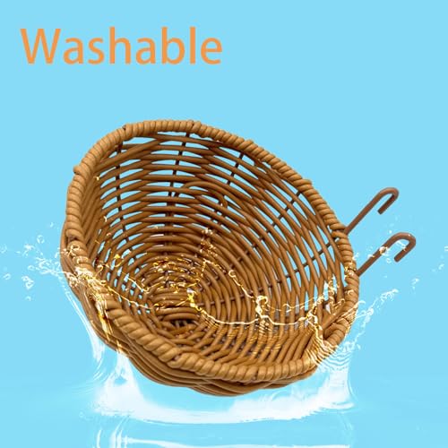 Rattan Bird Nest for Cage，2PCS Hanging Parrot Breeding Nesting House | Washable Soft Warm Sleep Hut Bird Cage Accessories for Cockatiels Budgerigars Finches Canaries - style: Semicircle