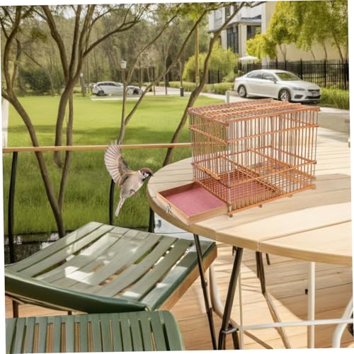 Hemoton Portable Lightweight Bamboo Bird Cage for Small Parrots Eco-Friendly Handwoven Bird Carrier with Unique Design for Travel and Outdoor Use