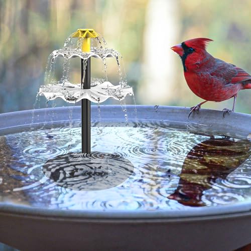 Lewisia 3-Tier Solar Cascade Hanging Bird Bath Fountain with Water Pump & Blue Bowl Attract Wild Birds Humming Birds - size: With Bowl