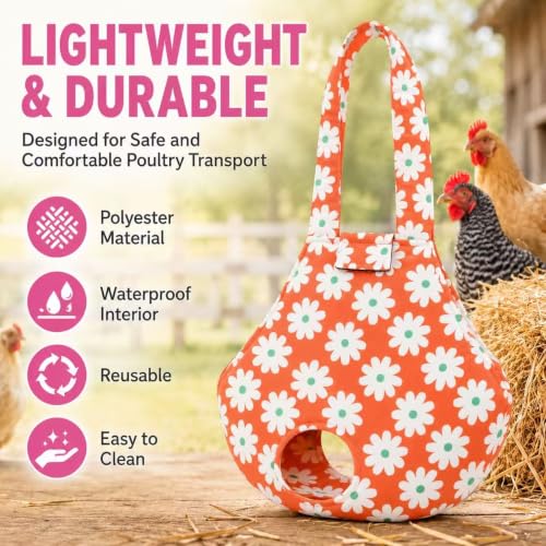 DZXZY Chicken Holder Bags Hen Sling Carry Bag Chicken Carrier with Handle Chicken Supplies Chicken Medic Bag Catching Hand Bag (Flower) - color: Flower
