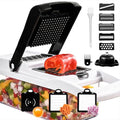 Vegetable Cutter 12-in-1, Multi-Purpose Vegetable Slicer and Chopper with 7 Interchangeable Blades, Container, Egg Separator, Hand Protector & Cleaning Brush – Vegetable Choppers & Salad Cutter