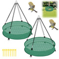Lettry 2Pcs Bird Seed Catcher Tray with 8pcs Plastic Stakes for Hanging Bird Feeder Platform, Birdseed Hoop for Outdoor Garden Hanging Tray (Green, 18inch) - size: 18inch