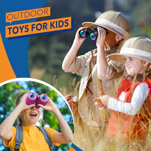 Boy Toys Ages 3-8: Kids Binoculars with Bird Watching Manual 4 5 6 7 8 Year Old Boys Girls Christmas Birthday Gifts Outdoor Travel Binoculars Toy for Kid Age 4-6 Toddler Camping|Hiking Toys - color: Black