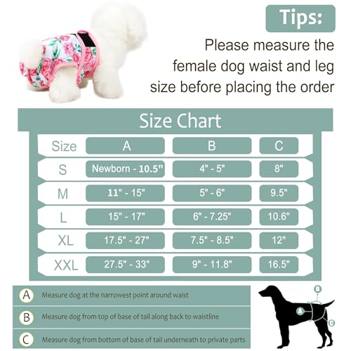 Dog Diapers Female- Premium Reusable Diapers for Doggie in Heat - Highly Absorbent Female Dog Diapers for Pet Incontinence with Adjustable Snaps Sunflower, S - color: Sunflower, size: Small（New Born-11.5“Waist）