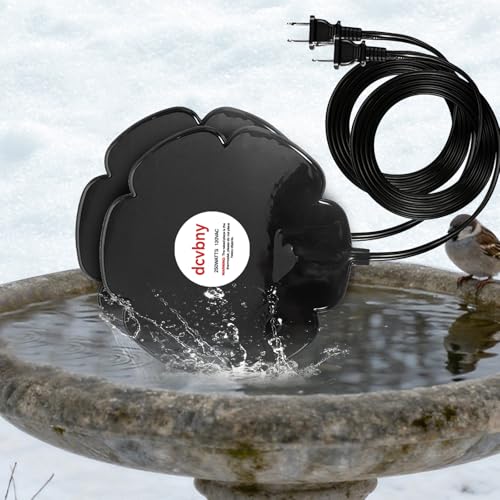2-Pack 250W Bird Bath Heater for Outdoor Winter Use – Thermostatically Controlled De-Icer for Birdbaths, Ponds & Livestock Water, Keeps Water Ice-Free for Birds, Chickens & Small Animals