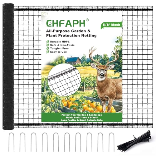 Deer Fence Netting 4ft x 75ft, Heavy Duty Plastic Mesh Deer Netting with Pre-Strung Reinforced Edge, Reusable Temporary Garden Fence, Animal Barrier for Yard, Poultry & Pets, Protect Plants & Crops - size: 4ft X 75ft