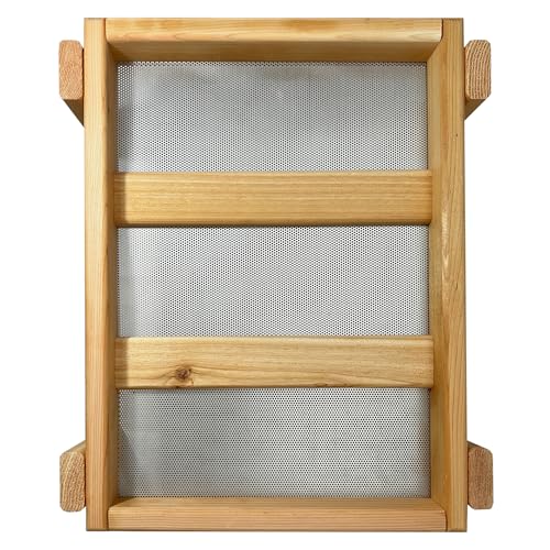 DutchCrafters Cedar Wood Large Open Ground Platform Bird Feeder Tray, Wooden Bird Seed Feeder for Outdoor Wild Birds, Animals for Outside, Garden, Yard