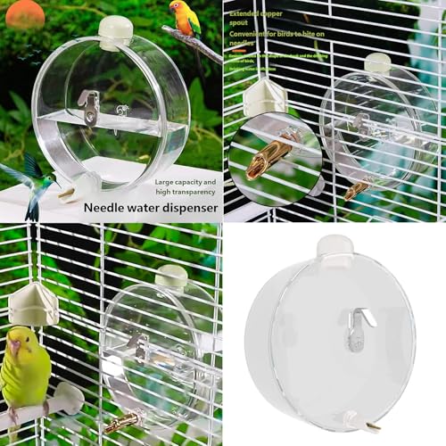 250ml Automatic Bird Water Dispenser with Touch Needle Mechanism Easy Refilling Waterer Bottle for Cage Mounting