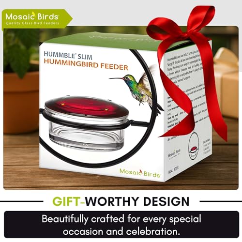 Mosaic Birds Hummble Slim Hummingbird Feeder, M045-301, 3.4 Ounce Capacity, Clear, 1 Piece