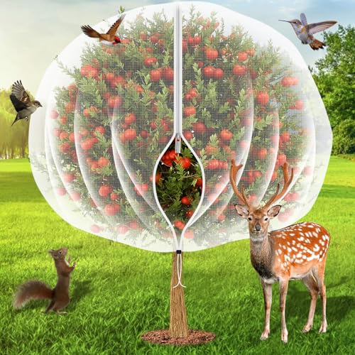 10'x10' Fruit Tree Netting Cover with Zipper and Drawstring | Ultra-Fine Mesh Garden Plant Insect Pest Net Barrier to Prevent Squirrel Bird Deer Cicadas Bag for Blueberry Tomato-1Pcs - size: 10ftx10ft