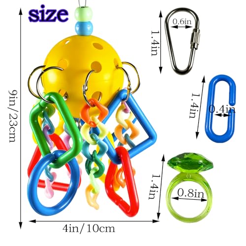 Parrot Toys, Hanging chew Toys Suitable for African Gray Parrots, Cockatiels, Amazon, Lovebirds, Peacock Parrots, and Peacock