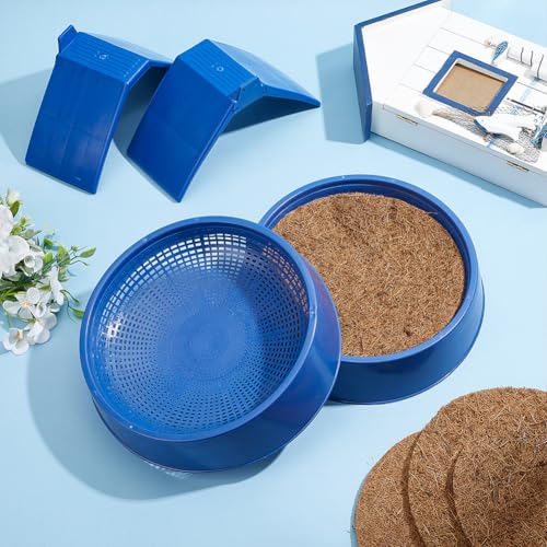 24Pcs Pigeon Supplies Set 6Pcs Plastic Pigeon Nest Bowl with 12Pcs Dove Rest Stand 6Pcs Round Coconut Fibre Pigeon Nest Mat for Parakeet Chicken Pigeon Hatching Bedding Accessories