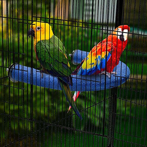 FrgKbTm U Shape Parrot Perch Stand Toy Bird Platform Sand Paw Grinding Clean Stick Exercise Conure Budgie Cockatiel Cage Accessories (Small-Blue)