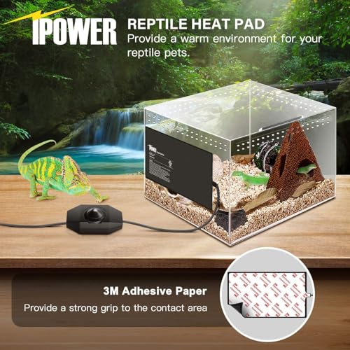 iPower 8x18 Inch Reptile Heating Pad with Adjustable Controller Knob, Under Tank Heater Mat for Turtles, Lizards, Snakes, Amphibians & Small Pets, 2 Pack - size: 8 X 18 Inch, style: 2 Pack Heat Pad with Adjustable Knob