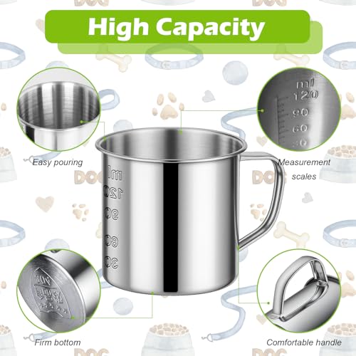 Dog Food Scoop 1/2 Cup,304 Stainless Steel Dog Food Measuring Cup,1/2 Cup Pet Food Scoop for Dogs Cats - size: 0.5 cup