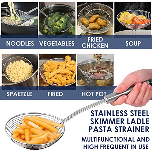 Premium Grade Stainless Steel Spaetzle Maker with Silicone Spatula, Stainless Steel Spider Strainer Skimmer Spoon Pasta Strainer, Homemade Traditional German Egg Noodle Dumpling Making Tool Set - color: Full Spaetzle Maker Set