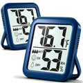 2 Pack Room Thermometer Indoor Hygrometer | Monitor Temperature & Humidity, Accurate, Fast Read, Easy To View, Magnetic/Kickstand/Hanging, ℉/℃, w/ Battery, Compact - color: 2 Pcs* Navy Blue