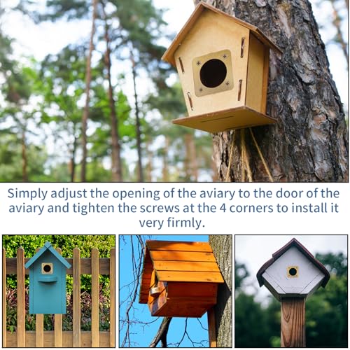 10Pcs Bird House Guard with Copper Portal 1 1/2 Inch Opening, Rustproof Metal Bluebird House Predator Guard with Screws, Woodpecker & Squirrel Proof Birdhouse Hole Protector for Outdoor Nesting Box