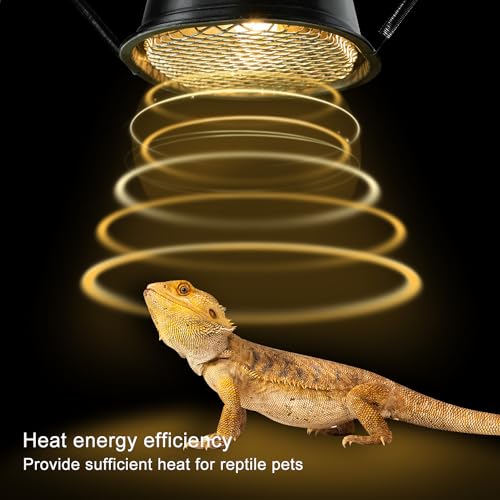 G9 Reptile Heat Lamp Bulb and Light Fixture with Safety Mesh, G9 Mini Heat Bulb 50W Warm White, UVA Reptile Heat Lamp and Basking Lampshade for Bearded Dragon Gecko Turtle Lizard Snake