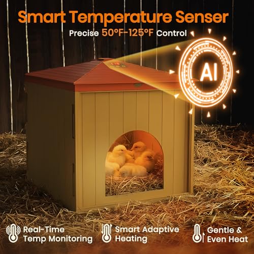 Smart Chicks Coop Heater,2026 Upgraded Chick Heater with Auto Temperature Controllers & Heat Circulating Fan, Winter Brooder House for Chicks,UL-Compliant,Safe for Bird,Little Animal