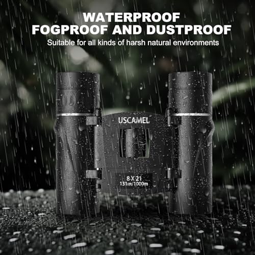 USCAMEL Compact Binoculars for Adults 8x21: Small Binoculars for Travel | FMC optics, BAK4 prism, easy focus and lightweight design for bird watching, cruises, concerts, hiking and gifts