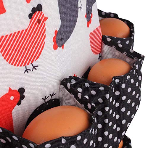 Sefiron Chicken Egg Collecting Apron,12 Deep Pockets for Hense,Duck,Goose Eggs - color: Black